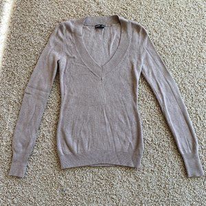 Express Tan V-Neck Sweater